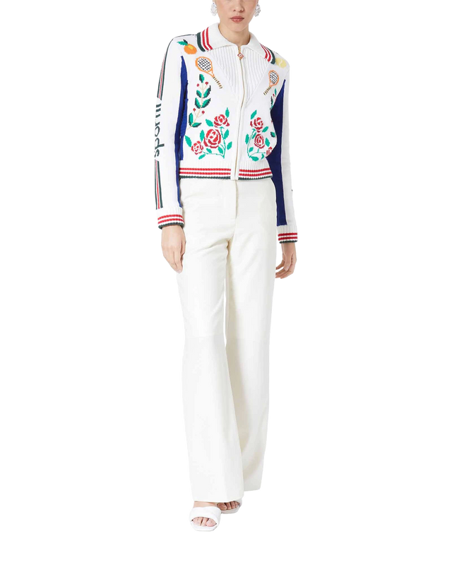 Casablanca Laurel Intarsia Knit Jacket | Casablanca Paris