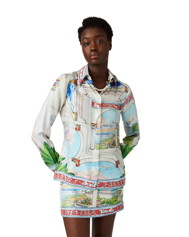 Casablanca Le Passage Long Sleeve Silk Shirt | Casablanca Paris