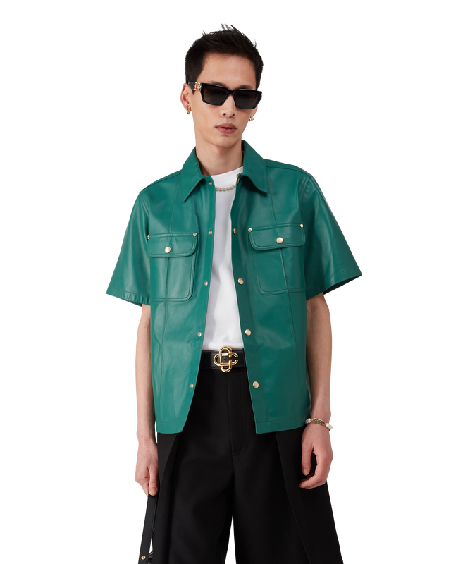 Casablanca Leather Short Sleeve Shirt | Casablanca Paris