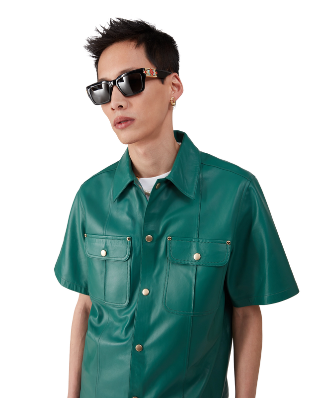 Casablanca Leather Short Sleeve Shirt | Casablanca Paris