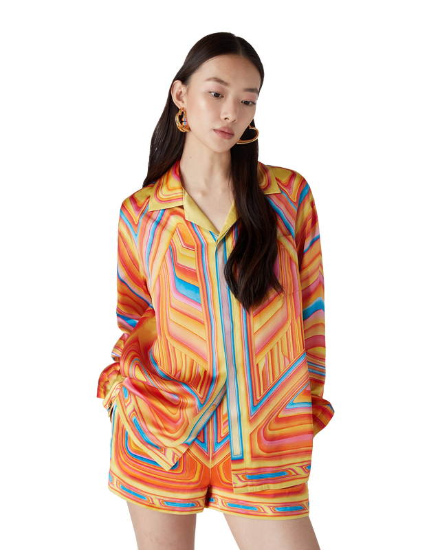 Casablanca Low Rider Long-Sleeve Silk Shirt– Casablanca
