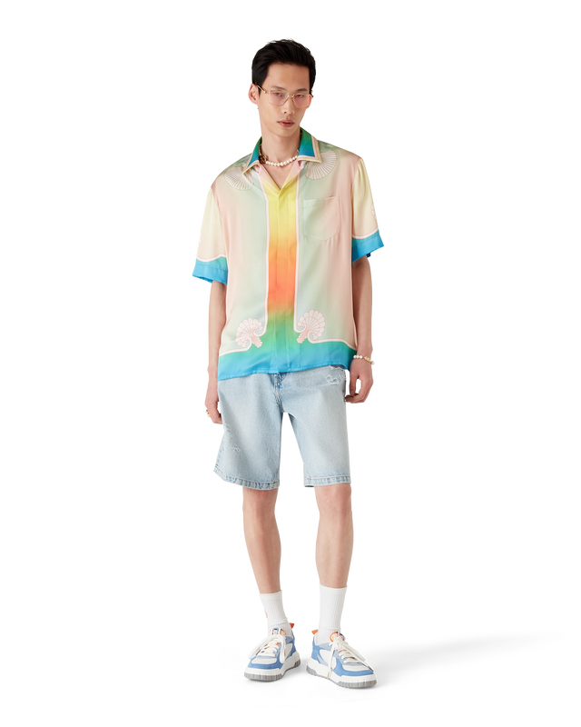 Casablanca Lucid Dreams Short-Sleeve Silk Shirt– Casablanca