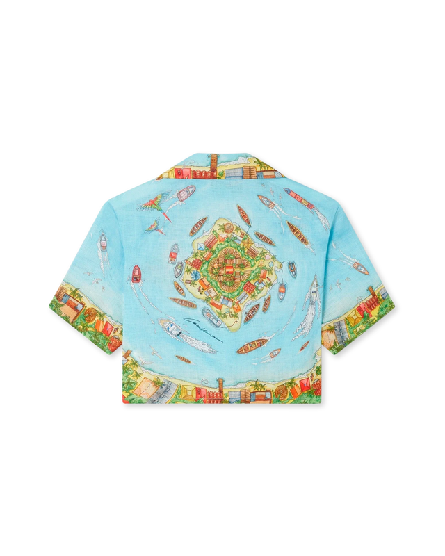 Casablanca Maison Sur Piloti Cropped Linen Shirt | Casablanca Paris