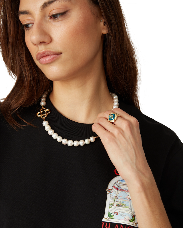 Casablanca Medium Pearl Logo Necklace | Casablanca Paris