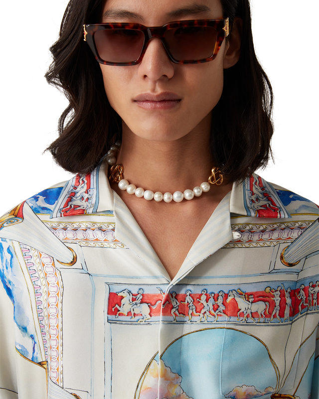 Casablanca Medium Pearl Logo Necklace | Casablanca Paris