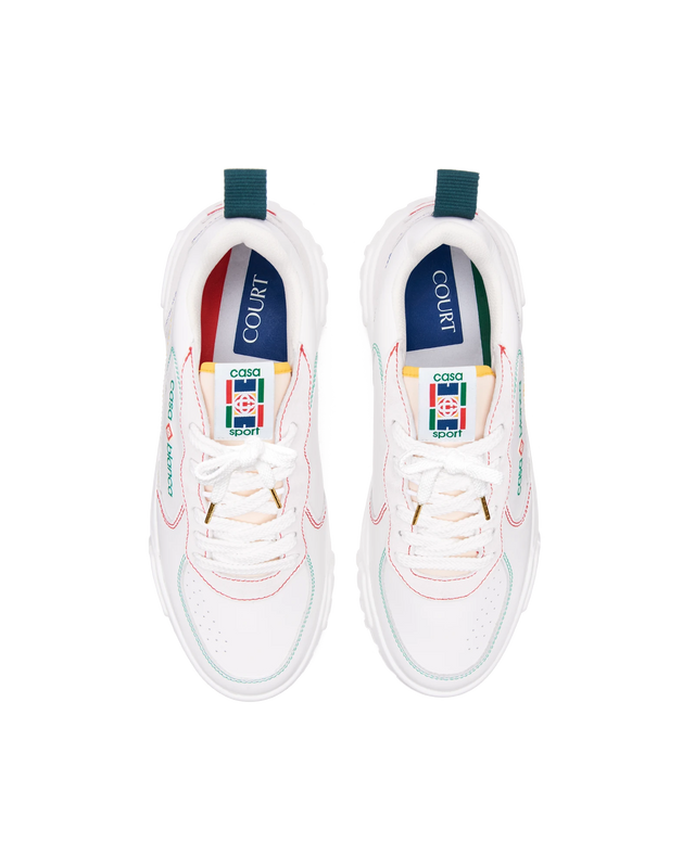 Casablanca Men's Court White & Multicolour Sneakers | Casablanca Paris