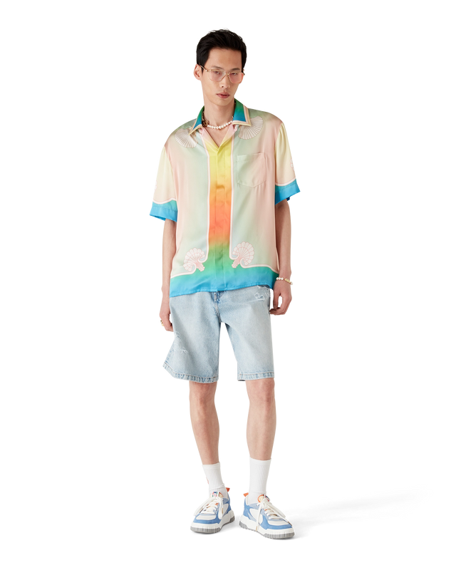 Casablanca Men's White & Blue Court Sneaker | Casablanca Paris