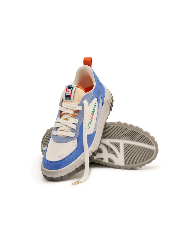 Casablanca Men's White & Blue Court Sneaker | Casablanca Paris