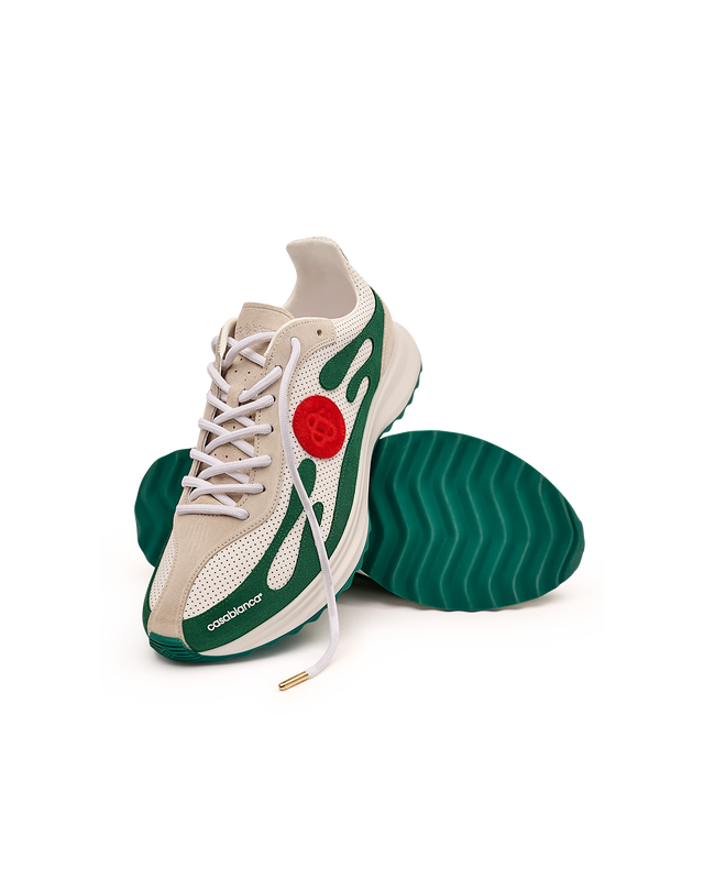 Casablanca Men's White & Green Stade Sneaker | Casablanca Paris