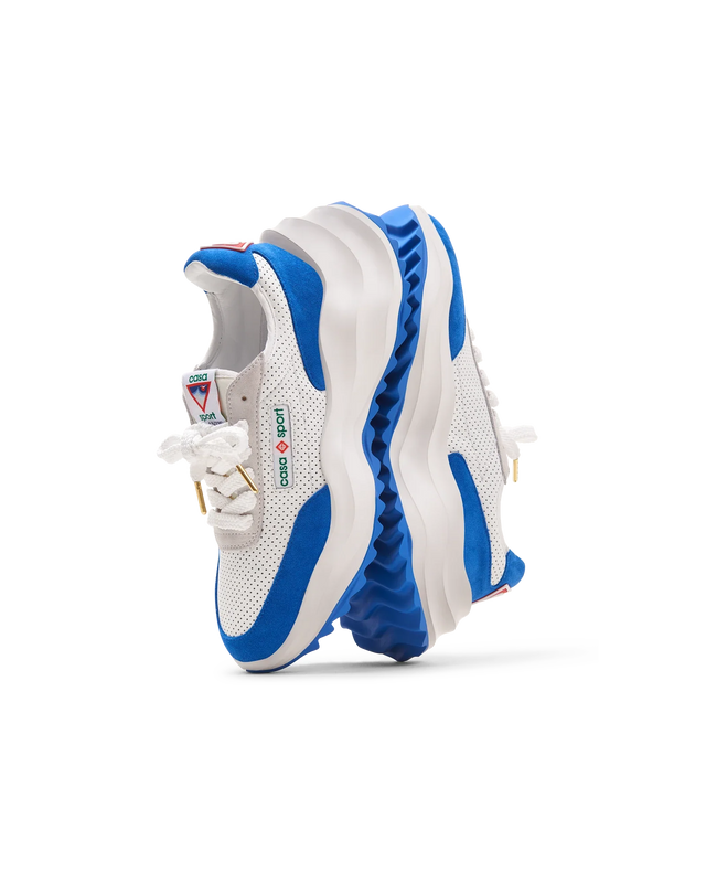 Casablanca Mens Atlantis White & Blue Sneaker | Casablanca Paris