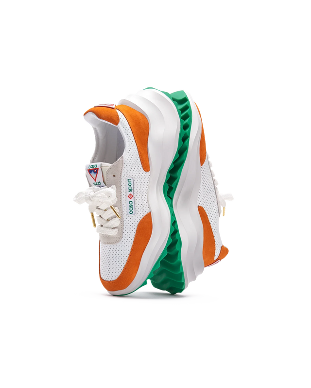 Casablanca Mens Atlantis White & Clay Orange Sneaker | Casablanca Paris