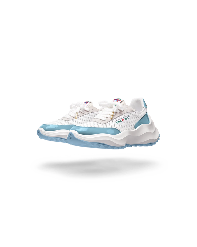 Casablanca Mens Atlantis White & Powder Blue Sneaker | Casablanca Paris