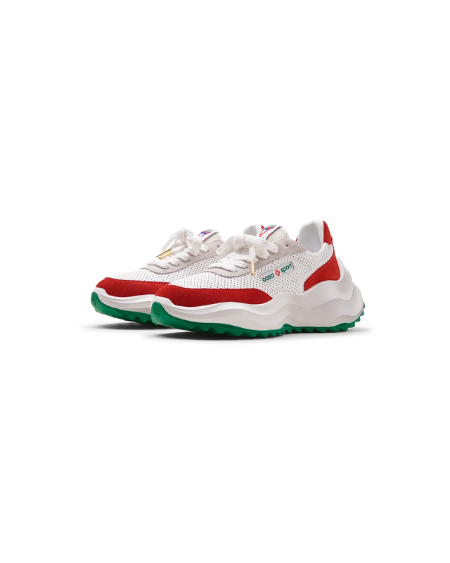 Casablanca Mens Atlantis White & Red Sneaker | Casablanca Paris