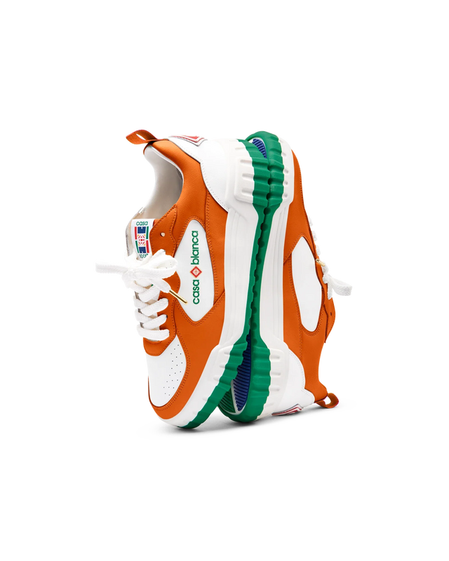 Casablanca Mens Court Orange & White Sneaker | Casablanca Paris