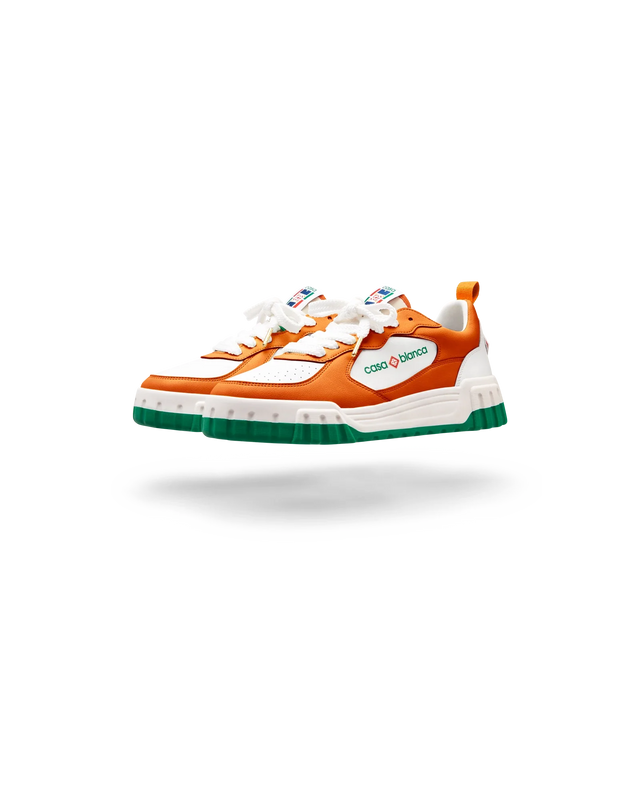 Casablanca Mens Court Orange & White Sneaker | Casablanca Paris