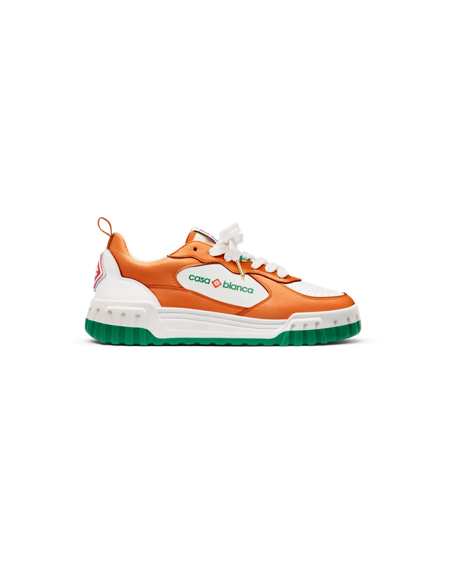 casablanca Mens Court Orange & White Sneaker | Casablanca Paris