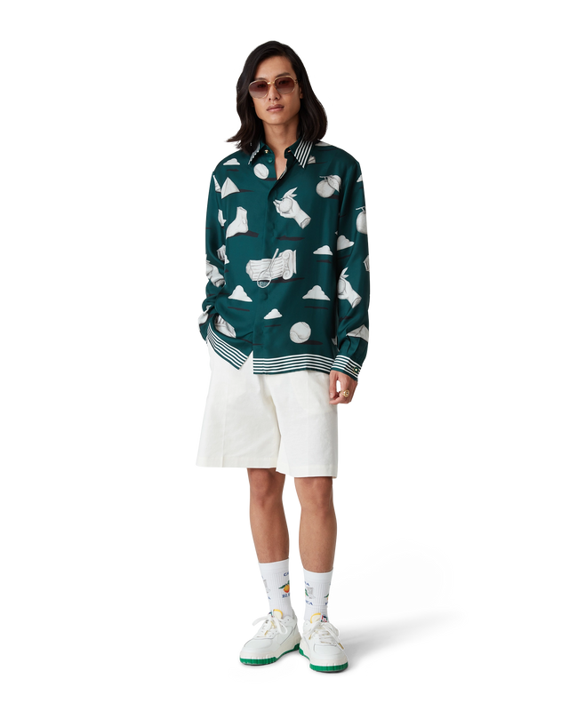 Casablanca Mens Court White & Green Sneaker | Casablanca Paris