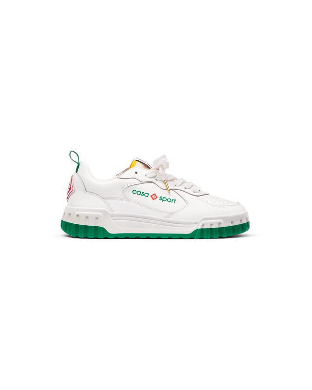 casablanca Mens Court White & Green Sneaker | Casablanca Paris