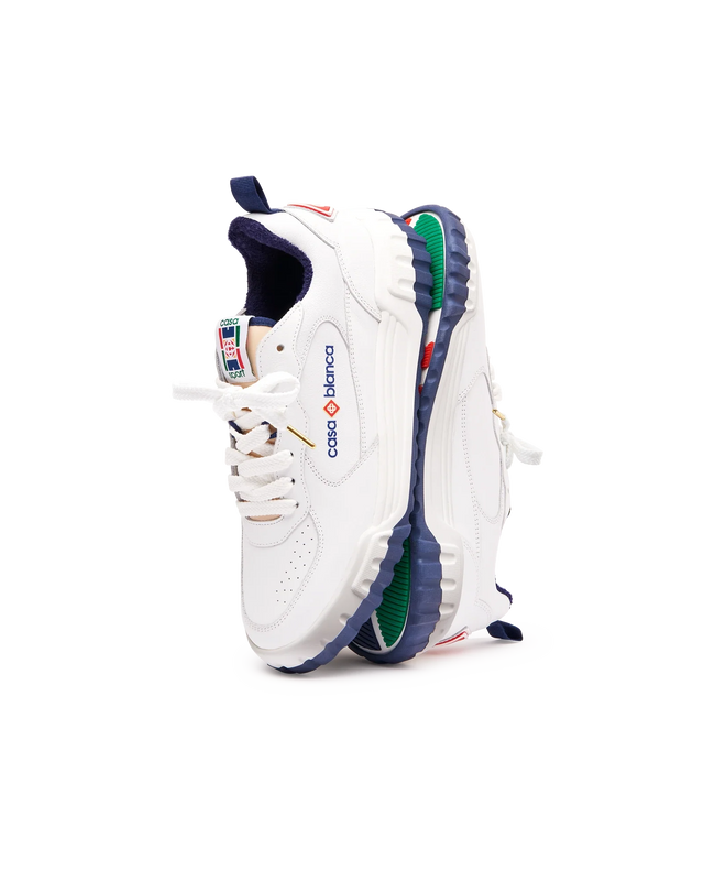 Casablanca Mens Court White & Navy Sneaker | Casablanca Paris