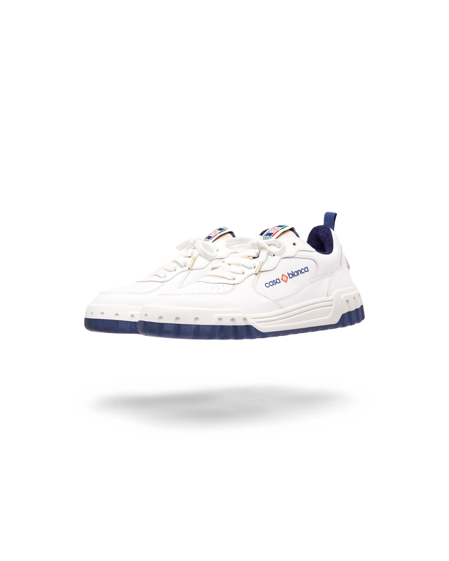 Casablanca Mens Court White & Navy Sneaker | Casablanca Paris