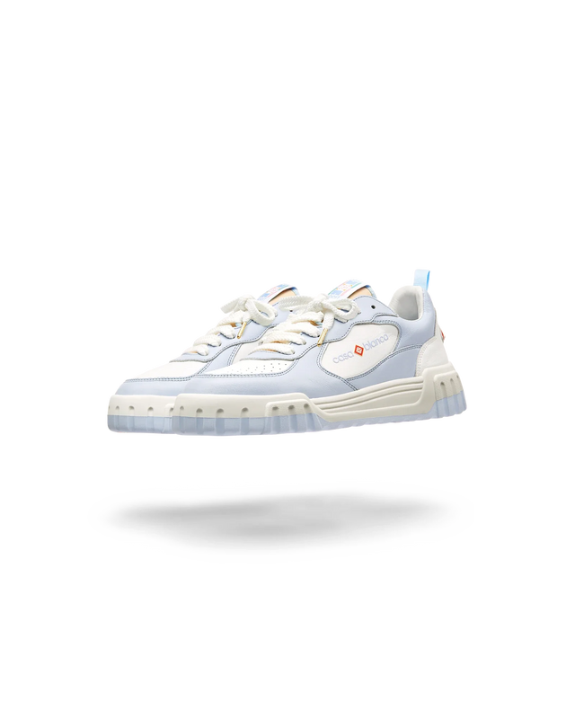 Casablanca Mens Court White & Powder Blue Sneaker | Casablanca Paris
