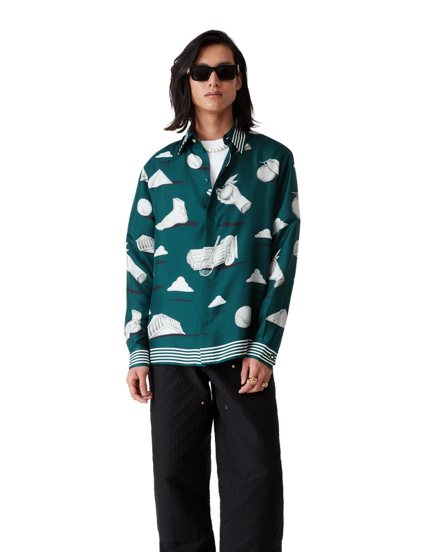 Casablanca Metaphysical Long Sleeve Silk Shirt | Casablanca Paris