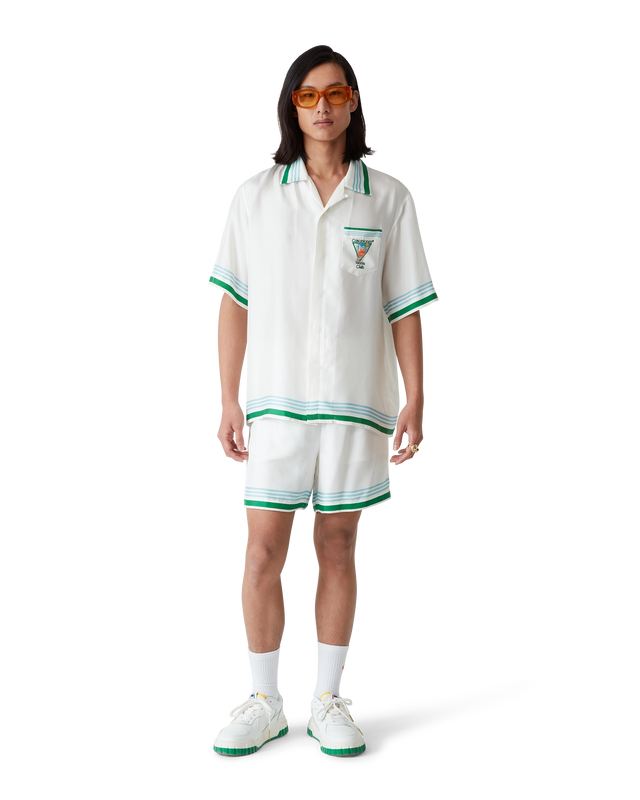 Casablanca Metaphysical Tennis Icon Short Sleeve Silk Shirt | Casablanca Paris