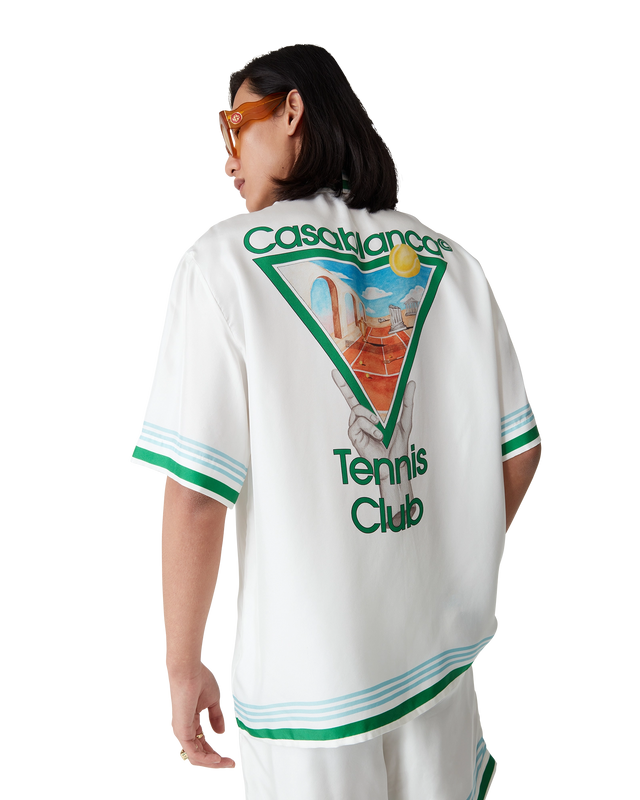 Casablanca Metaphysical Tennis Icon Short Sleeve Silk Shirt | Casablanca Paris