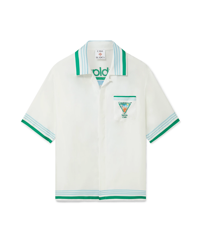 casablanca Metaphysical Tennis Icon Short Sleeve Silk Shirt | Casablanca Paris