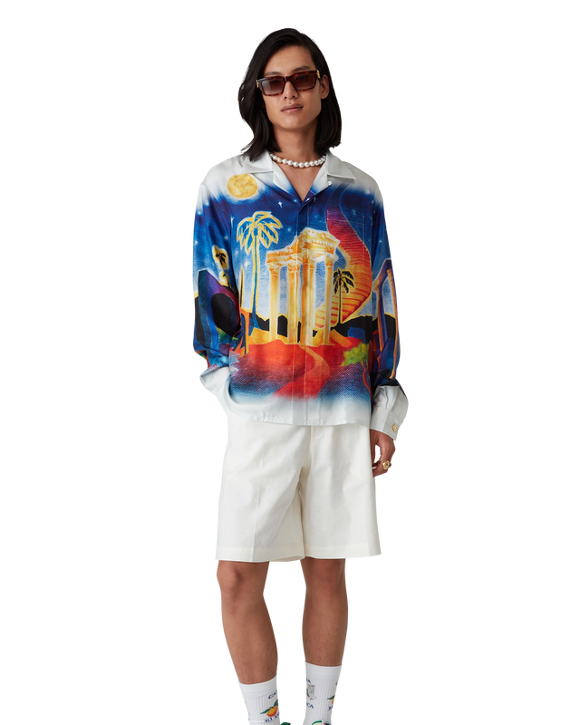 Casablanca Midnight Acropolis Long Sleeve Silk Shirt | Casablanca Paris