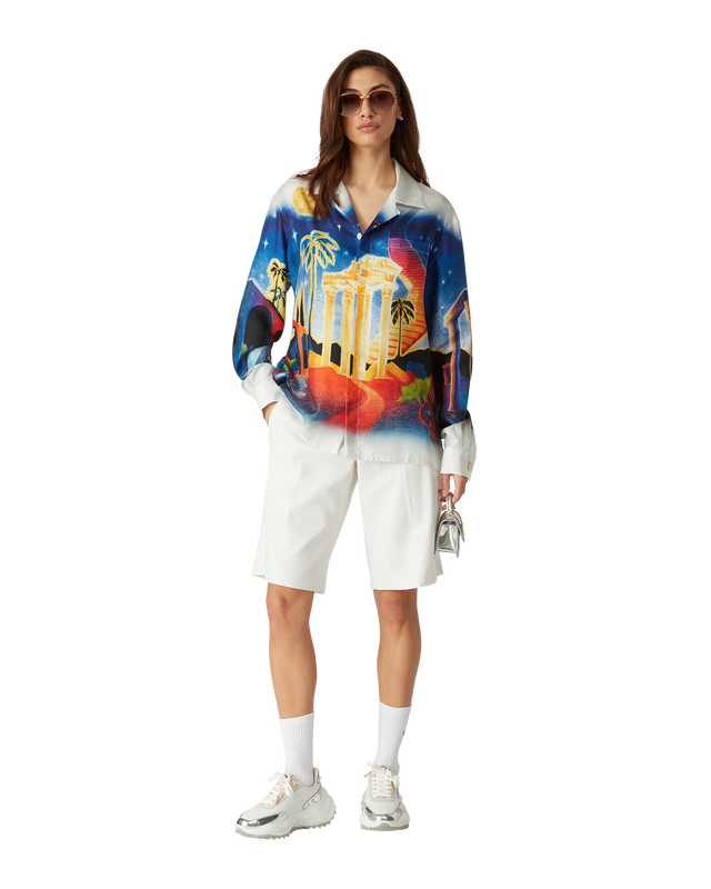 Casablanca Midnight Acropolis Silk Shirt | Casablanca Paris