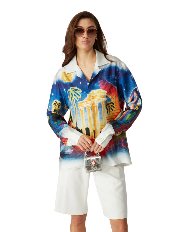 Casablanca Midnight Acropolis Silk Shirt | Casablanca Paris