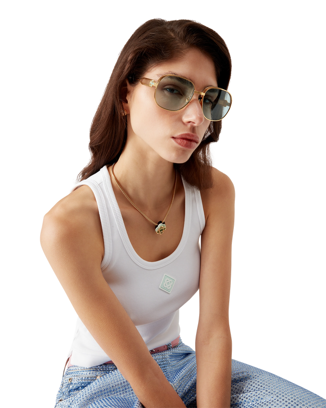Casablanca Mint & Gold The Vermont Sunglasses | Casablanca Paris
