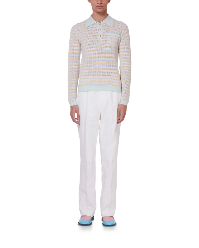 Casablanca Mint Striped Polo Shirt | Casablanca Paris