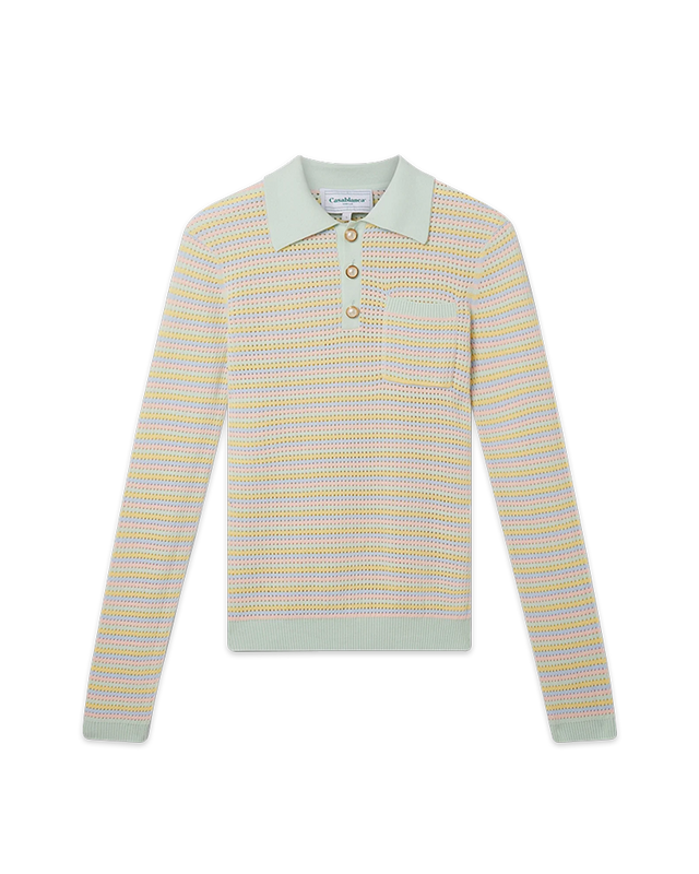 casablanca Mint Striped Polo Shirt | Casablanca Paris
