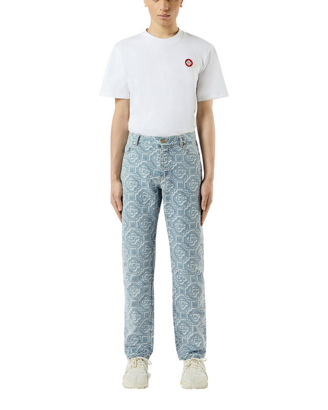 Casablanca Monogram Bleached Denim Trousers | Casablanca Paris