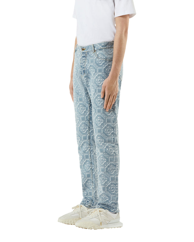 Casablanca Monogram Bleached Denim Trousers | Casablanca Paris