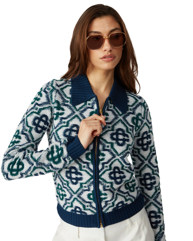 Casablanca Monogram Knit Zip Jumper | Casablanca Paris