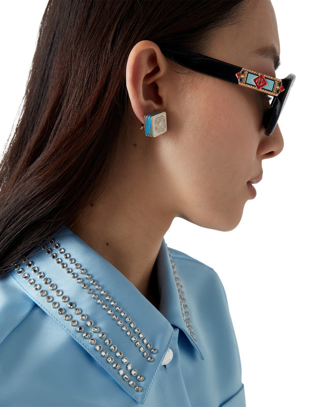 Casablanca Monogram Logo Stud Earrings | Casablanca Paris