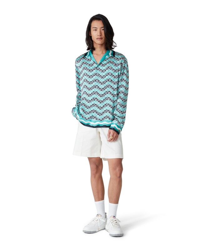 Casablanca Monogram Wave Long Sleeve Silk Shirt | Casablanca Paris