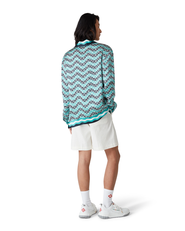 Casablanca Monogram Wave Long Sleeve Silk Shirt | Casablanca Paris