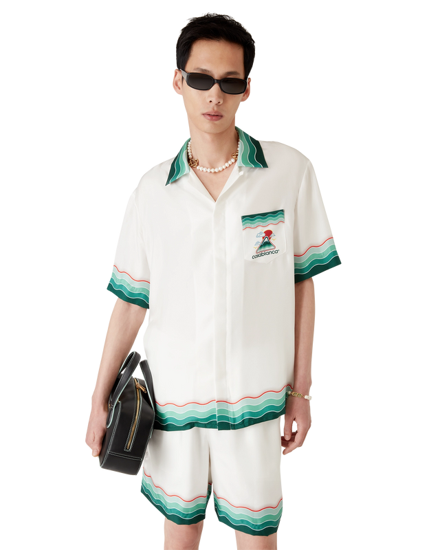 Casablanca Montagne Ondulée Short-Sleeve Silk Shirt– Casablanca