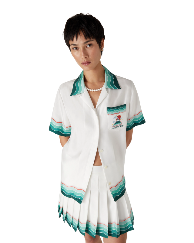 Casablanca Montagne Ondulee Silk Short-Sleeve Shirt– Casablanca