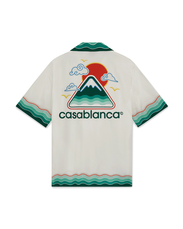casablanca Montagne Ondulee Silk Short-Sleeve Shirt– Casablanca