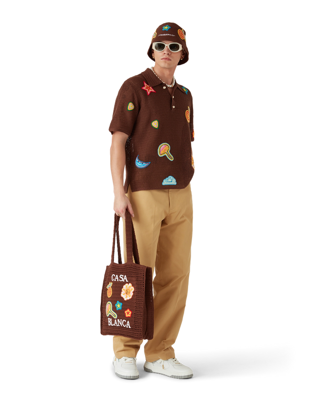 Casablanca Motif Crochet Polo Shirt | Casablanca Paris