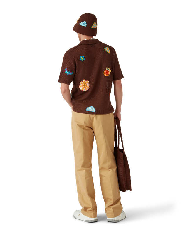 Casablanca Motif Crochet Polo Shirt | Casablanca Paris