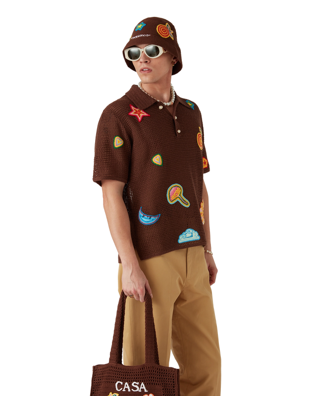 Casablanca Motif Crochet Polo Shirt | Casablanca Paris