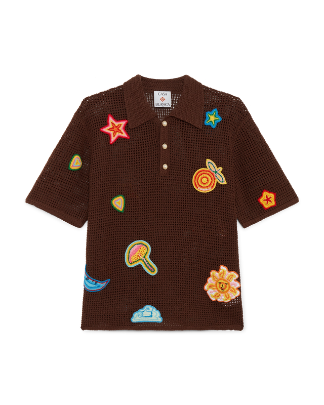 casablanca Motif Crochet Polo Shirt | Casablanca Paris