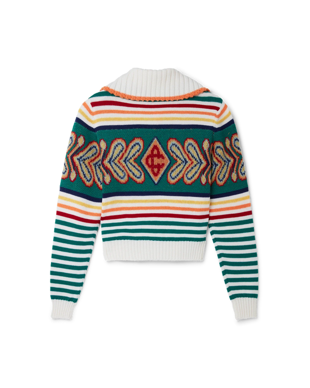 Casablanca Multicolour Diamond Zip Up Jumper | Casablanca Paris
