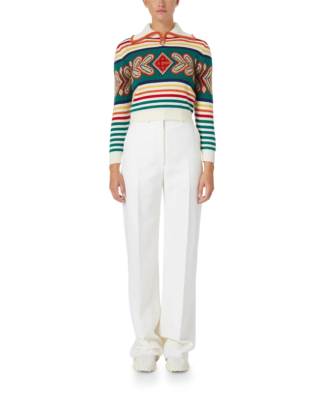 Casablanca Multicolour Diamond Zip Up Jumper | Casablanca Paris